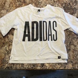 White and black adidas t shirt